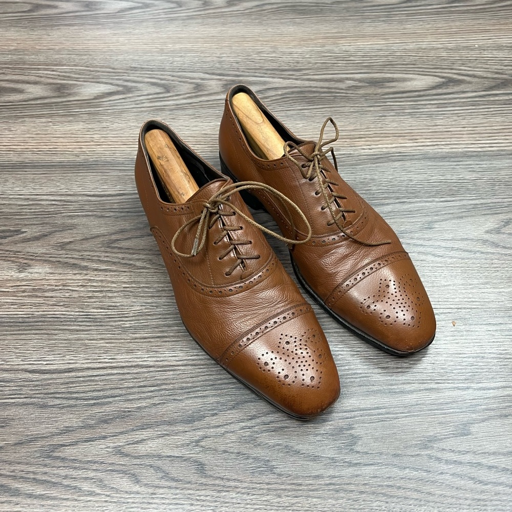 Monte Rosso Tan Cap Toe Balmoral Oxfords 10 M